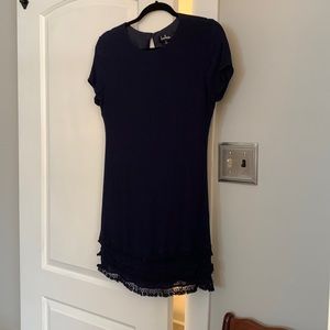 Flirty! LuLus small navy mini dress with crochet detail